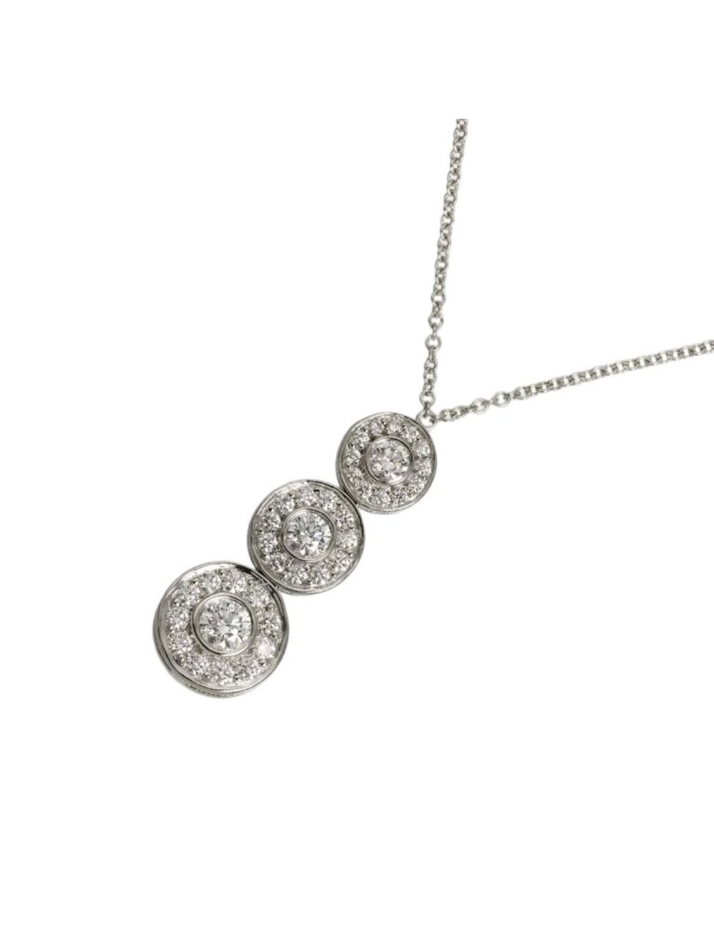 Tiffany & Co Circlet Triple Drop Diamond Necklace 40 Pt Platinum